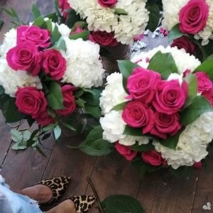 Lux Rose and Hydrangeas in a Vase